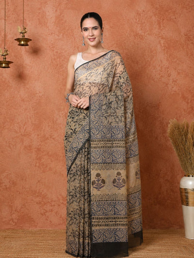 Rangmaati Kota Doria Hand Block Print Eclectic Saree