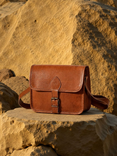 Raahi Pure Leather Sling Bag Timber Brown