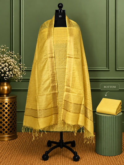 Zari Roop Kota Silk Zari Woven Suit Set Bright Yellow