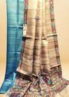 Tussar Silk Madhubani Dupatta And Plain Tussar Silk Top