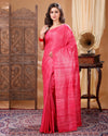 Silkmark Ghicha Tussar Beautiful Red Saree