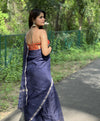 Radiant Pure Silk Kota Doria Handdyed Blue Saree