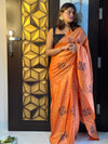 Silkmark Pure Tussar Joyful Embroidered Brown Saree