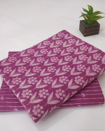 Indiehaat | Blockprinted Cotton Suit (Top & Bottom) Purple