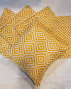 Indiehaat | Jaquard weave Cotton Yellow Cushion Covers