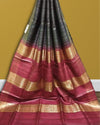 Silkmark Ghicha Tussar Silk Green & Red Saree