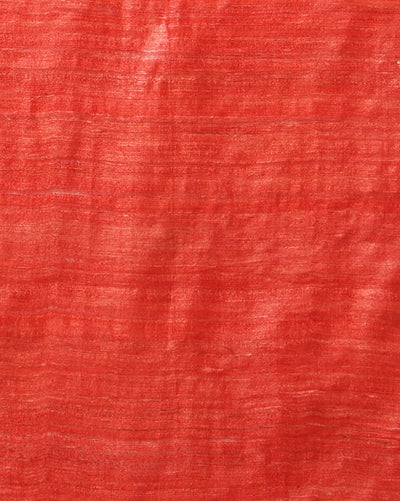 Silkmark Tussar Glowing Blockprint Black & Red Saree