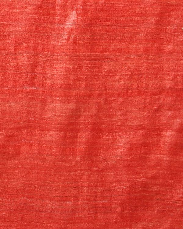 Silkmark Tussar Glowing Blockprint Black & Red Saree