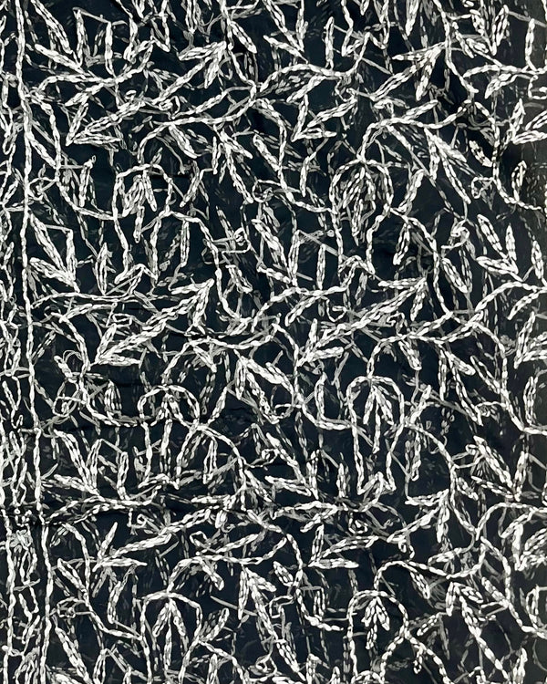 Tepchi Handwork Georgette Work Black Saree