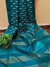 Eri Silk Rama Green Saree Handcrafted