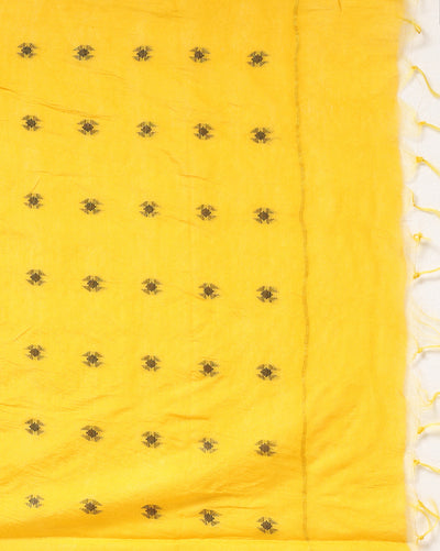 Katan Silk Expressive Handcrafted Yellow Suit