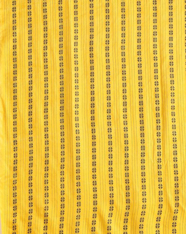 Katan Silk Expressive Handcrafted Yellow Suit (T+B+D)