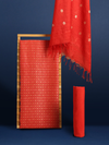 Katan Silk Reflective Handcrafted Red Suit