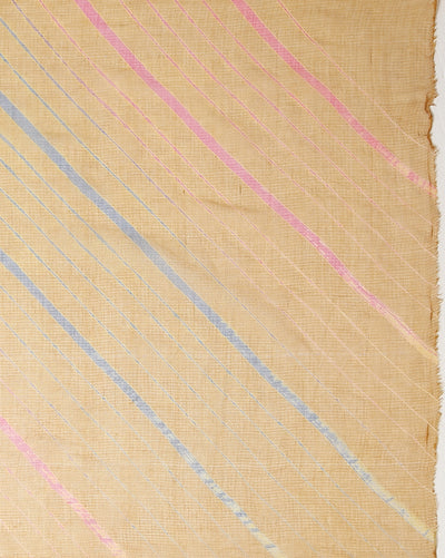 Golden Cotton Kota Doria Mustard Saree Handcrafted