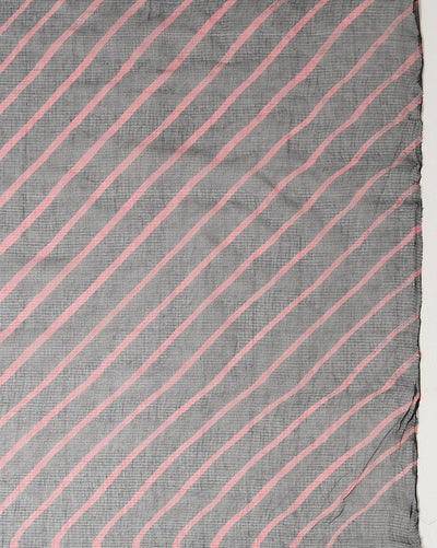 Midnight Cotton Kota Doria Black Saree Handcrafted