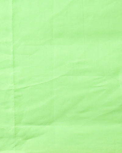 Adorable Kota Doria Blockprint Suit Material Green With Blue Dupatta