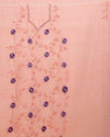Brilliant Kota Doria Pink Suit (T+B+D) Material Embroidered