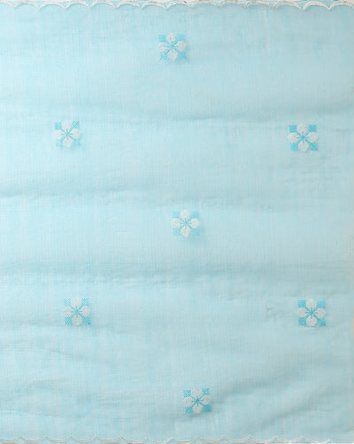 Chikenkari Kota Doria Serene Blue Suit