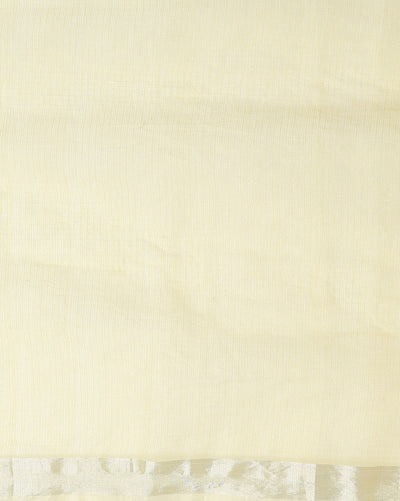 Sunshine Chikenkari Pure Cotton Kota Doria Yellow Saree