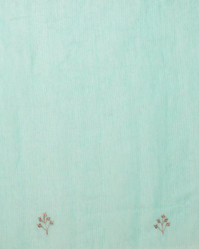 Earthy Kota Doria Cotton Bel Embroidery Off White Saree Handdyed