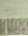 Sparkling Banarasi Silk Linen Green Handloom Saree