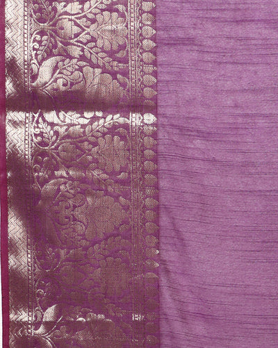 Adorable Banarasi Silk Linen Handloom Purple Saree