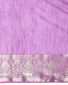Stunning Banarasi Silk Linen Purple Handloom Saree