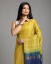 Silkmark Ghicha Tussar Silk Yellow & Blue Saree