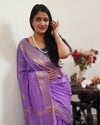 Handcrafted Splendid Kota Silk Purple Jacquard Saree