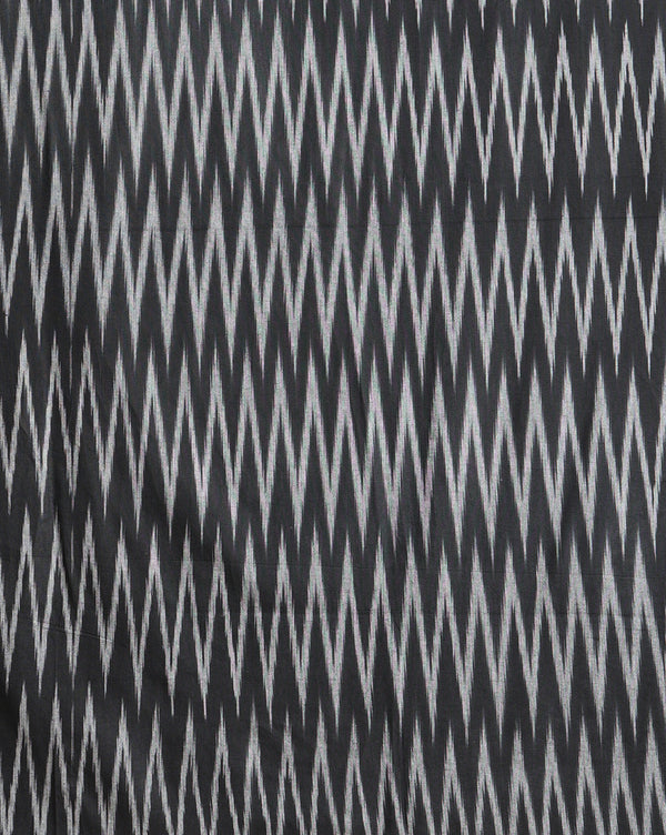 Pure Linen Artistic Black Dupatta & Black Ikkat Kurti Set