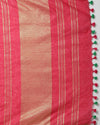 Enigmatic Handwoven Pure Linen Red Saree