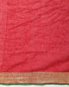 Ornate Handwoven Pure Linen Red Saree