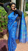 Silkmark Vibrant Eri Tussar Silk Embroidered Blue Saree