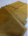 Dreamy Silkmark Certified Chanderi Silk Mustard Saree