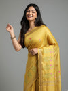 Timeless Silk Linen Embroidered Mustard Saree