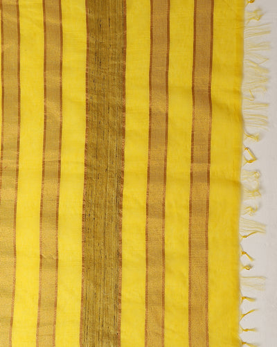 Poetic Eri Tussar Silk Embroidered Yellow Saree