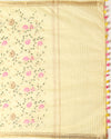 Impressionistic Silk Linen Embroidered Yellow Saree