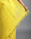 Silkmark Ghicha Tussar Radiating Yellow Saree