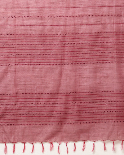 Enchanting Bansbara Tussar Silk Handloom Wine Saree