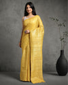 Silkmark Ghicha Tussar Captivating Mustard Saree