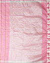 Pure Linen Check Design Handloom Light Pink Saree