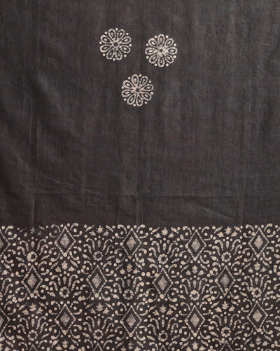 Adorable Khadi Cotton Wax Batik Hand Dyed Black Suit