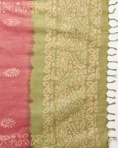 Khadi Cotton Wax Batik Hand Dyed Green Suit