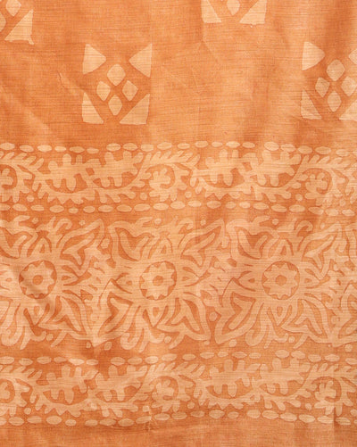 Alluring Khadi Cotton Wax Batik Hand Dyed orange Suit