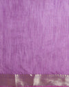 Expressive Banarasi Silk Linen Handloom Purple Saree