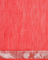 Lively Banarasi Silk Linen Handloom Red Saree