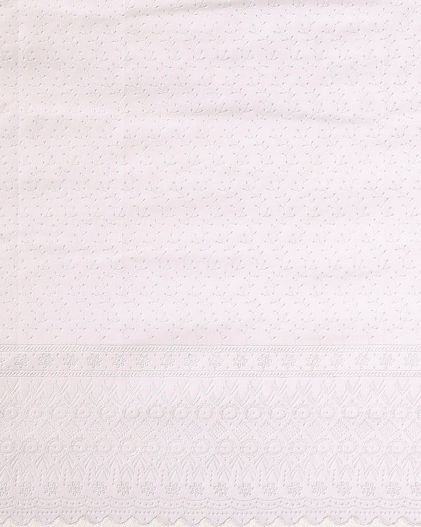 Embroidered Vivid Kota Doria White Suit (Top+Bottom+Dupatta)