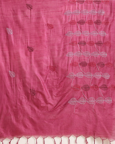 Katan Silk Embroidered Brown & Maroon Suit