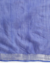 Crisp Ikkat Slub Linen Handloom Blue Saree