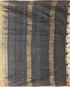 Silkmark Ghicha Tussar Scintillating Black & Yellow Saree
